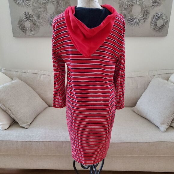 Tommy Hilfiger Striped Hoodie Dress in Red/Black - NEW - Picture 6 of 11